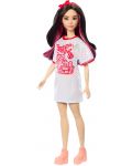 Кукла Barbie Fashionistas 214 - С бяло-червена тениска - 1t